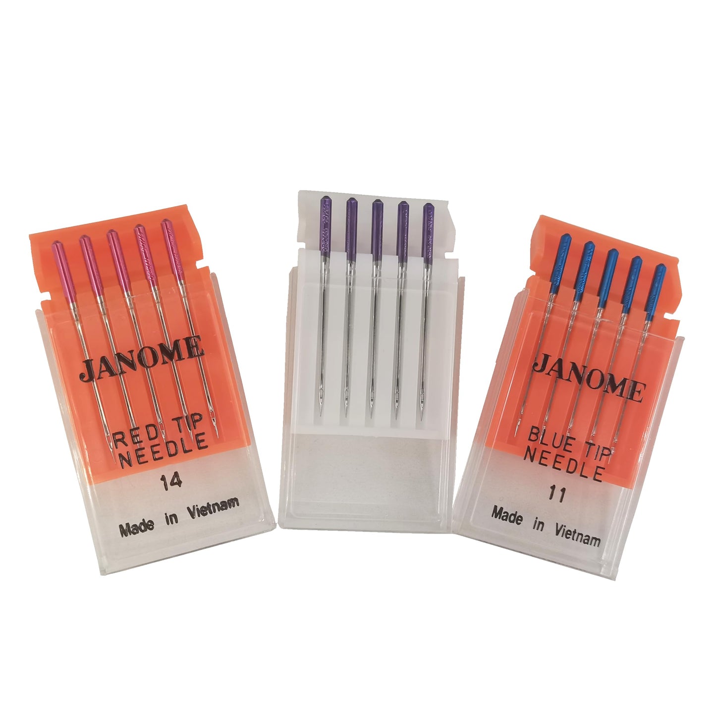 HONEYSEW Sewing Machine Blue Tip Needle Size 11 Purple Tip Needles Designed for Janome Stretch Size14