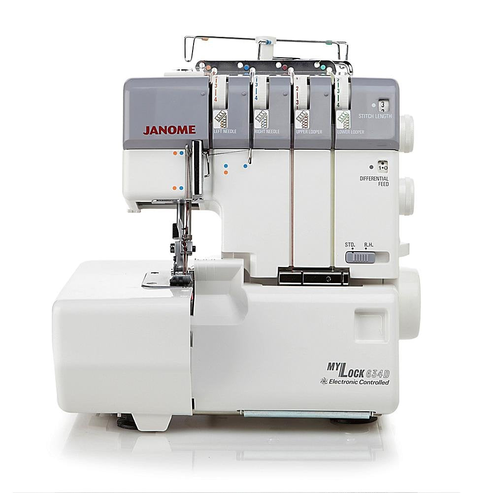 Janome MyLock 634D Overlock Serger, with Self Threading Lower Looper, Differential Feed, 2 needle, 2/3/4 Thread Overlock Stitching with FREE BONUS PACKAGE!