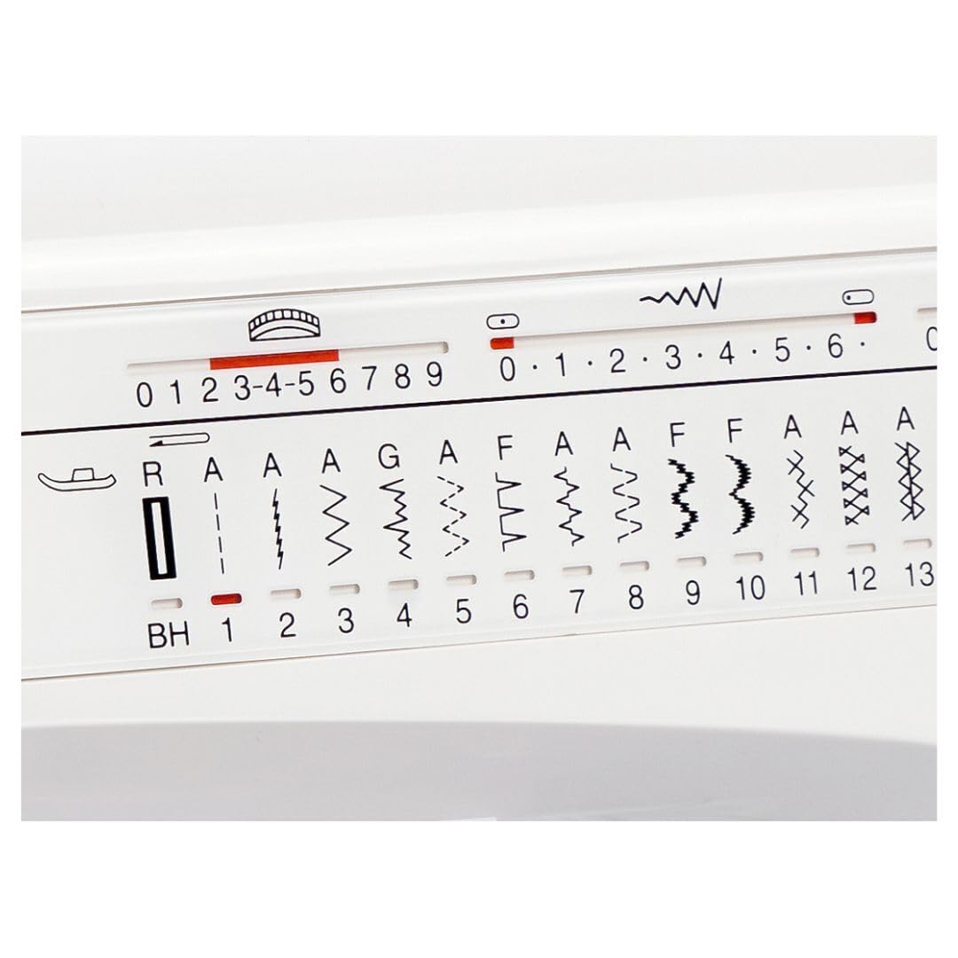 Janome HD-5000 Heavy Duty Sewing Machine with Aluminum Body, 18 Stitches, Free Arm, and Built-In Needle Threader (White)