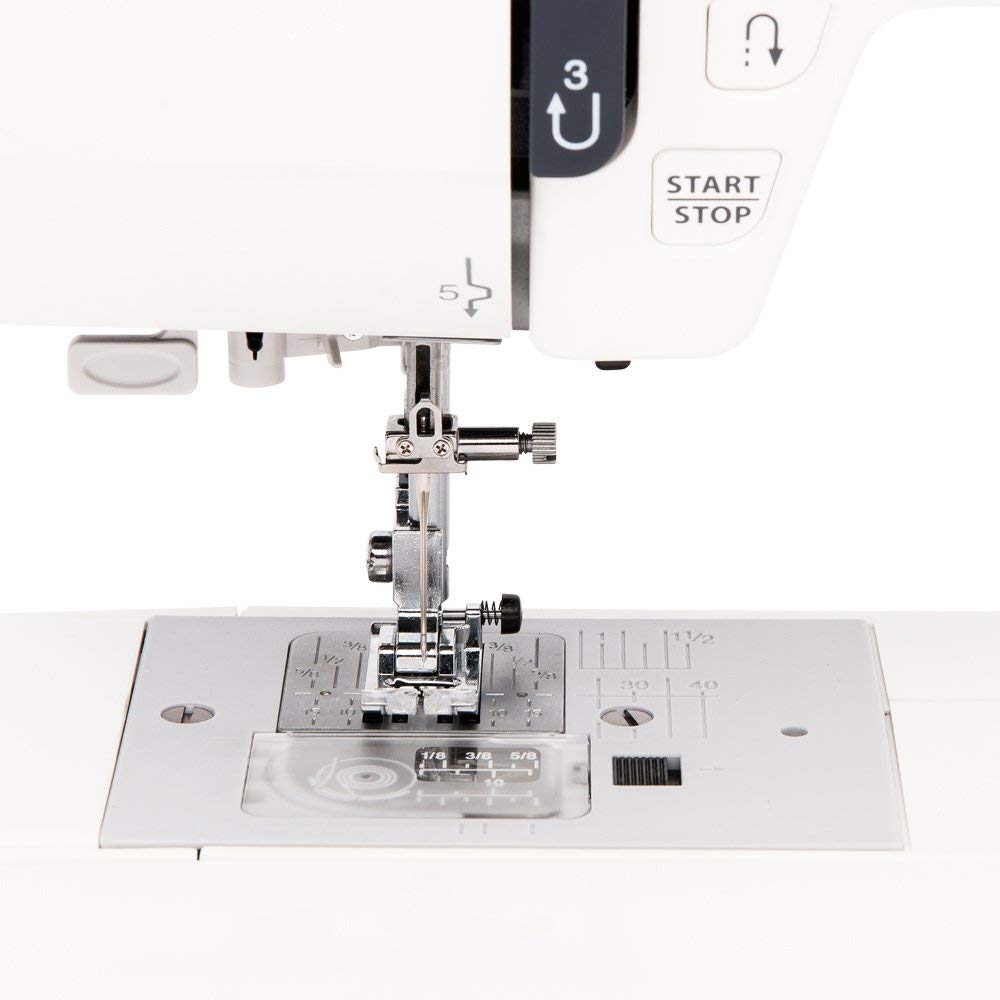 Janome JW8100 Fully-Featured Computerized Sewing Machine with 100 Stitches, 7 Buttonholes, Hard Cover, Extension Table and 22 Accessories